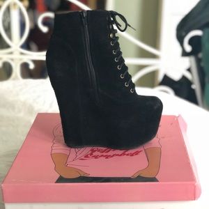 Jeffrey Campbell black damsel wedge